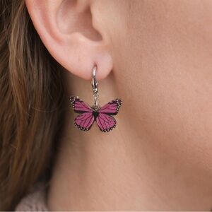 Pink Butterfly Earrings